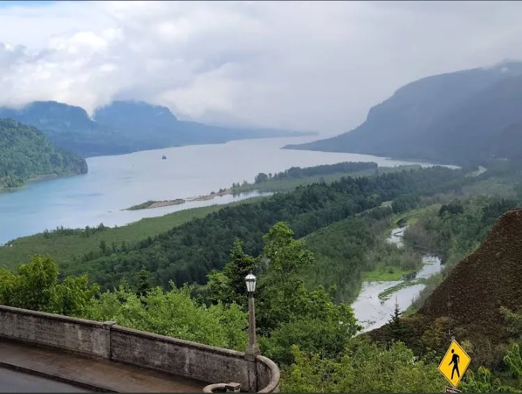 Panoramic Columbia River Gorge view from Vista House
