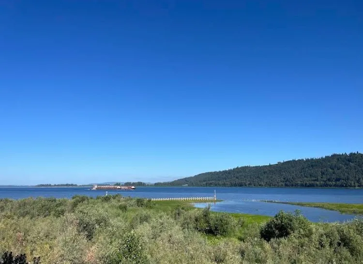 Cargo ship on the Columbia River near Rooster Rock